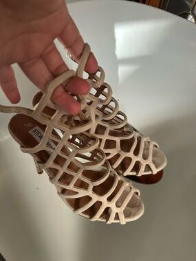 Steve Madden Nude Suede Cage Sandals